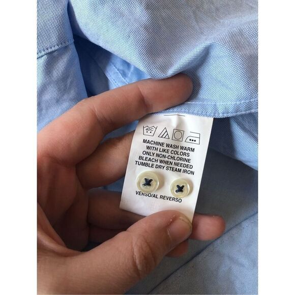 Tommy Hilfiger Men’s Light Blue Long Sleeve Collared T-Shirt Size 17 (34-35) Reg - Picture 4 of 8